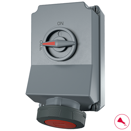 Розетка настенная с выключателем 7290 MENNEKES 5P 6h 63A 400V IP67