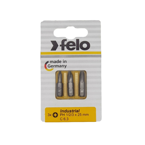 02293116 Бита крестовая PH 1/PH 2/PH 3X25, 3 шт в блистере Felo