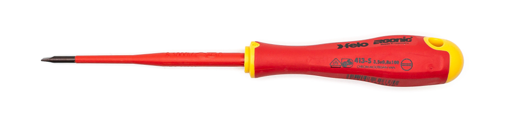 41393890 Отвертка диэлектрическая SL 3,5х0,8 E-Slim Ergonic Felo 41393890 Отвертка диэлектрическая SL 3,5х0,8 E-Slim Ergonic Felo