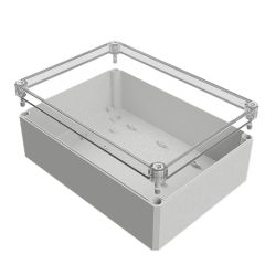 MBI-PC 251809 OK Корпус из поликарбоната 254*180*90 мм, пустой, прозрачная крышка, гладкие стенки, IP66