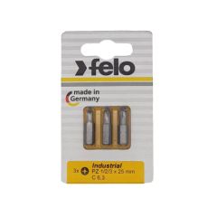 02193216 Бита крестовая PZ 1/PZ 2/PZ 3X25, 3 шт в блистере Felo