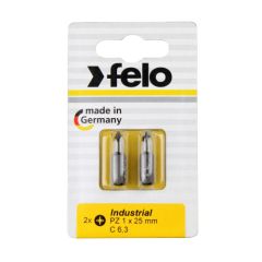 02101036 Бита крестовая PZ 1X25, серия Industrial, 2 шт в блистере Felo
