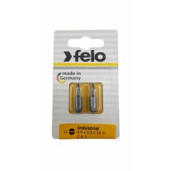 02041036 Бита плоская шлицевая 4,0X0,8X25, серия Industrial, 2 шт в блистере Felo