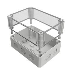 MBI-PC 130908 MK Корпус из поликарбоната GF10, 130*94*81 мм, пустой, прозрачная крышка, с М-разметкой, IP66