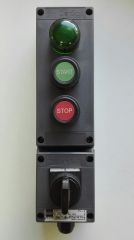 Пульт управления (стоп, старт, зеленый, светодиод, перекл. на 2 положения без фиксации  EEx ed IIC T6