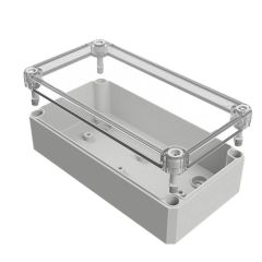 MBI-PC 180906 OK Корпус из поликарбоната 180*94*57 мм, пустой, прозрачная крышка, гладкие стенки, IP66
