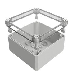 MBI-PC 111107 OK Корпус из поликарбоната 110*110*66 мм, пустой, прозрачная крышка, гладкие стенки, IP66