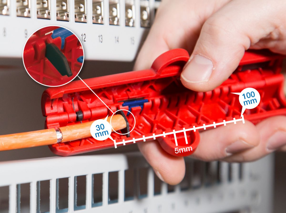 Инструменты для снятия внешней оболочки кабеля Cat5, Cat6, Cat7, тип витая пара 4,5 - 10 мм д.  WEICON № 10