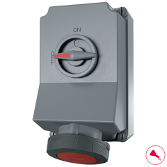 Розетка настенная с выключателем 7290 MENNEKES 5P 6h 63A 400V IP67