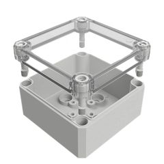 MBI-PC 090906 OK Корпус из поликарбоната 94*94*57 мм, пустой, прозрачная крышка, гладкие стенки, IP66