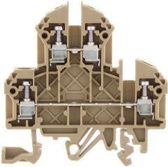 Клемма проходная двухуровневая RKD 2.5 BG бежевая Conta-clip 1206.2